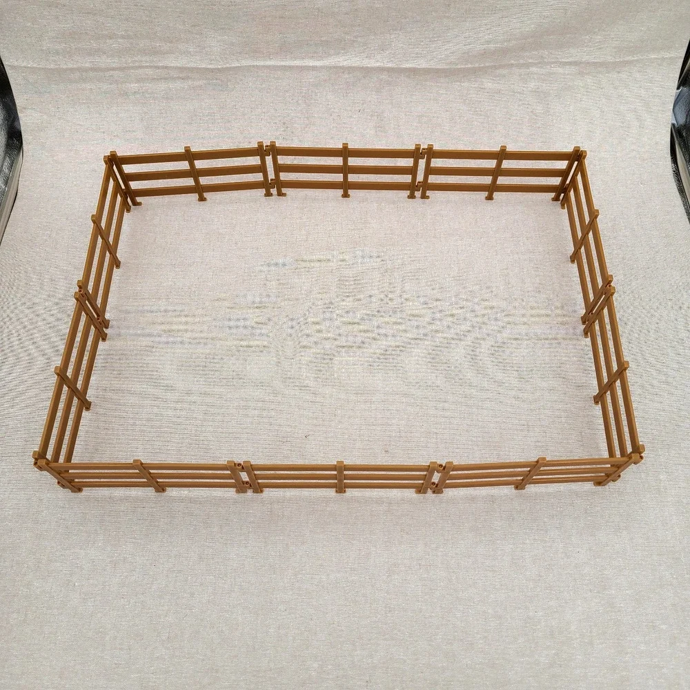 Breyer Horse Corral Fence Panels 10 Brown Connecting Toy Accessories Plastic